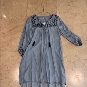 Blue Long Sleeve Dress